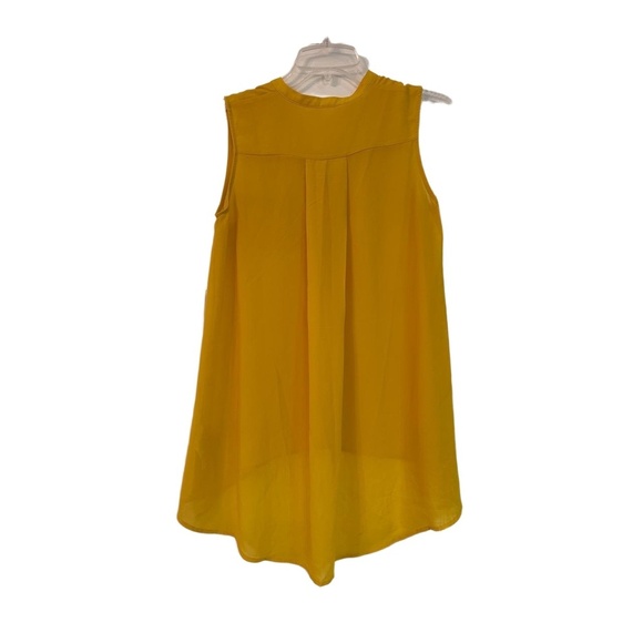 H&M Womens Size US 4 Yellow Sleeveless V-Neck Button Front Placket Casual Flowy - Picture 4 of 5